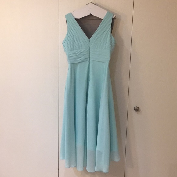 Mint Green High-Low Bridesmaid Dress - Picture 4 of 6